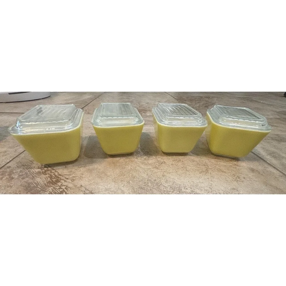 Vintage Pyrex Verde Refrigerator Dish Set – Avocado Green Milk Glass MCM Kitchen